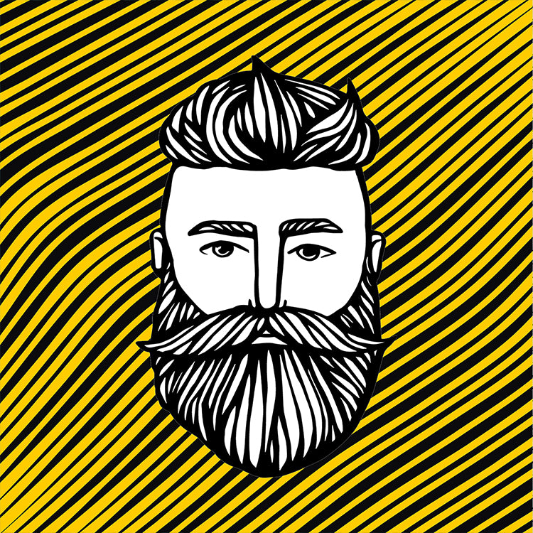 Bearded Man Yellow Magnet