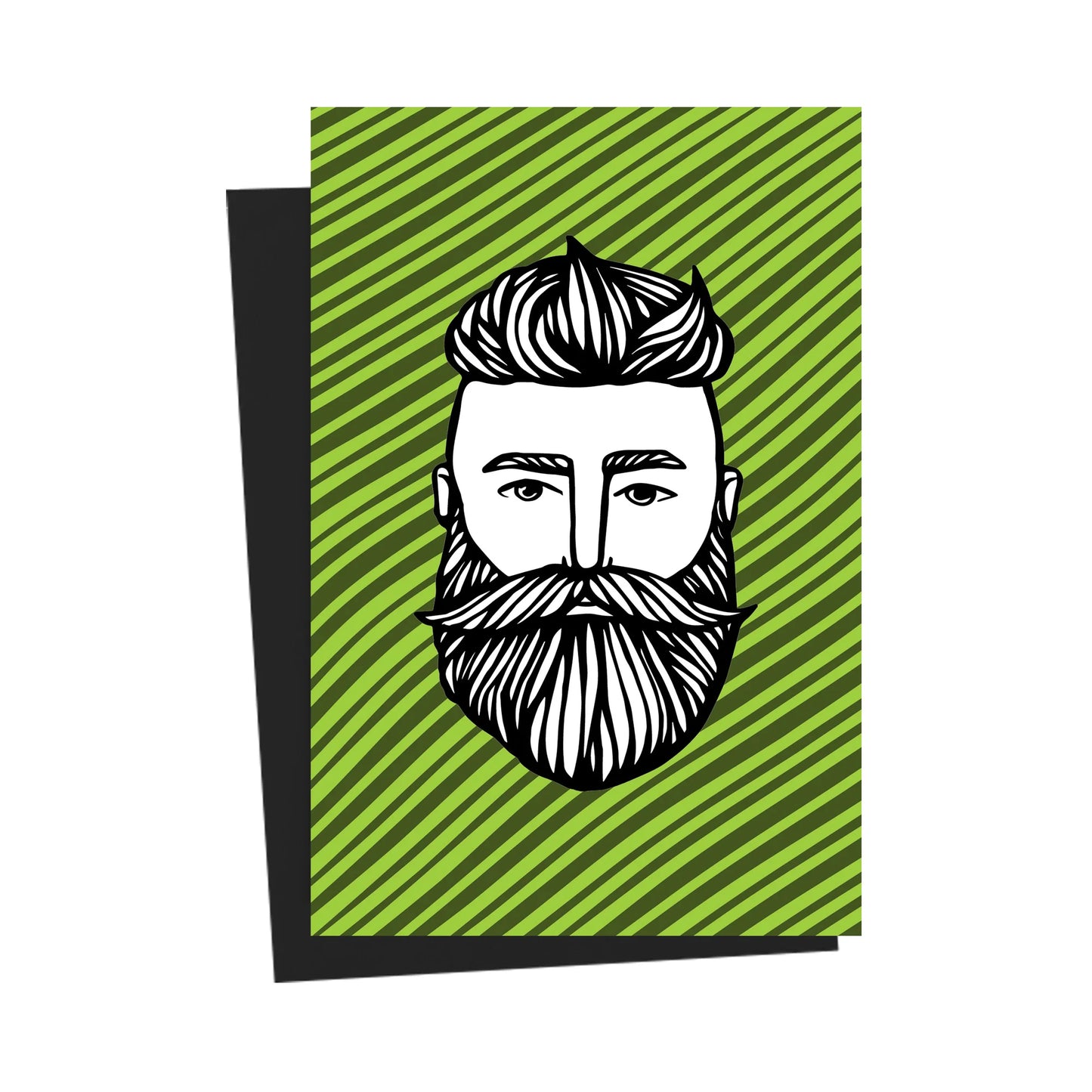 Bearded Man Green Greeting Card