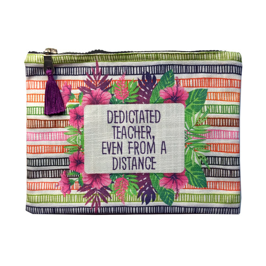 Dedicated Teacher Multi Colored Zipper