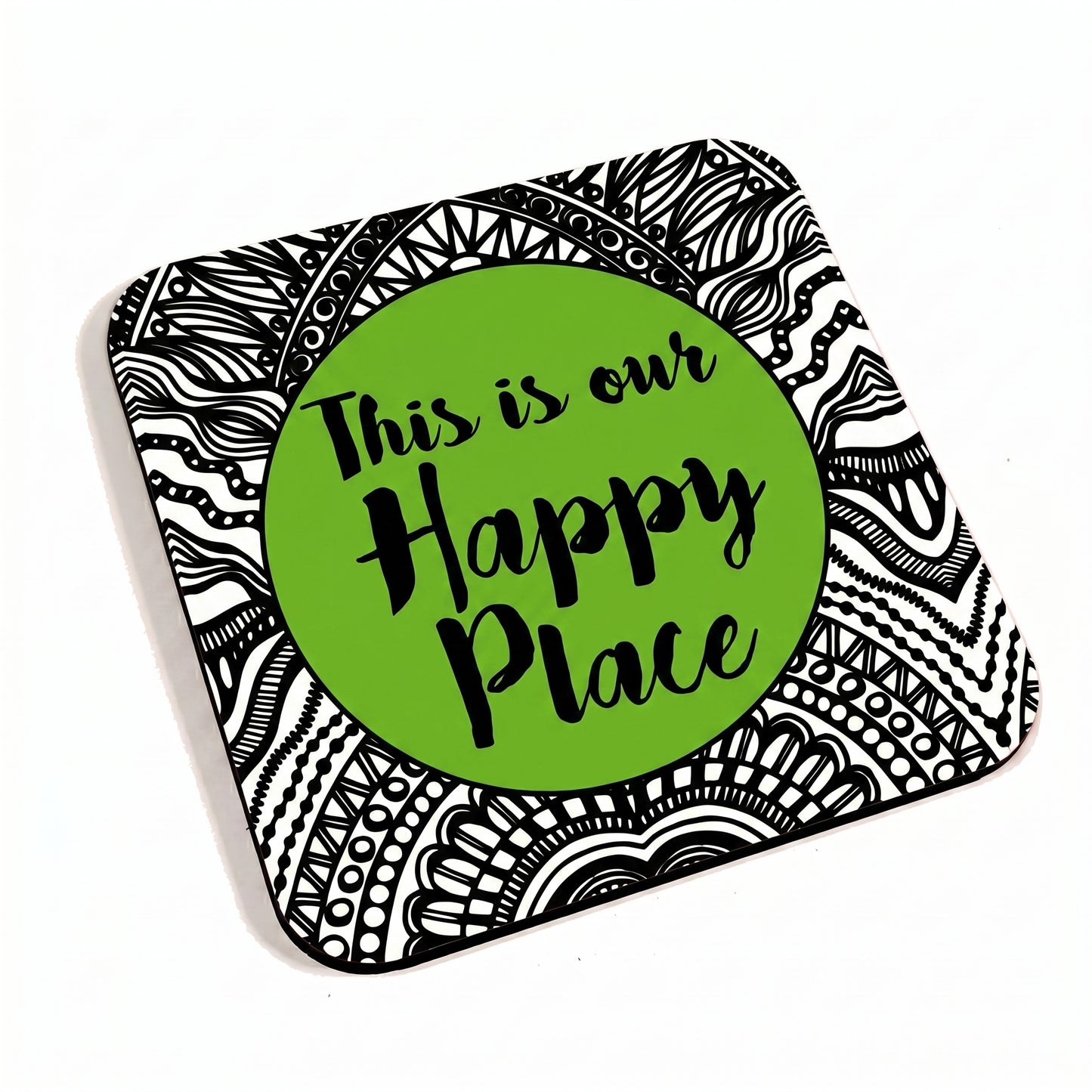 This Is Our Happy Place Green Coaster