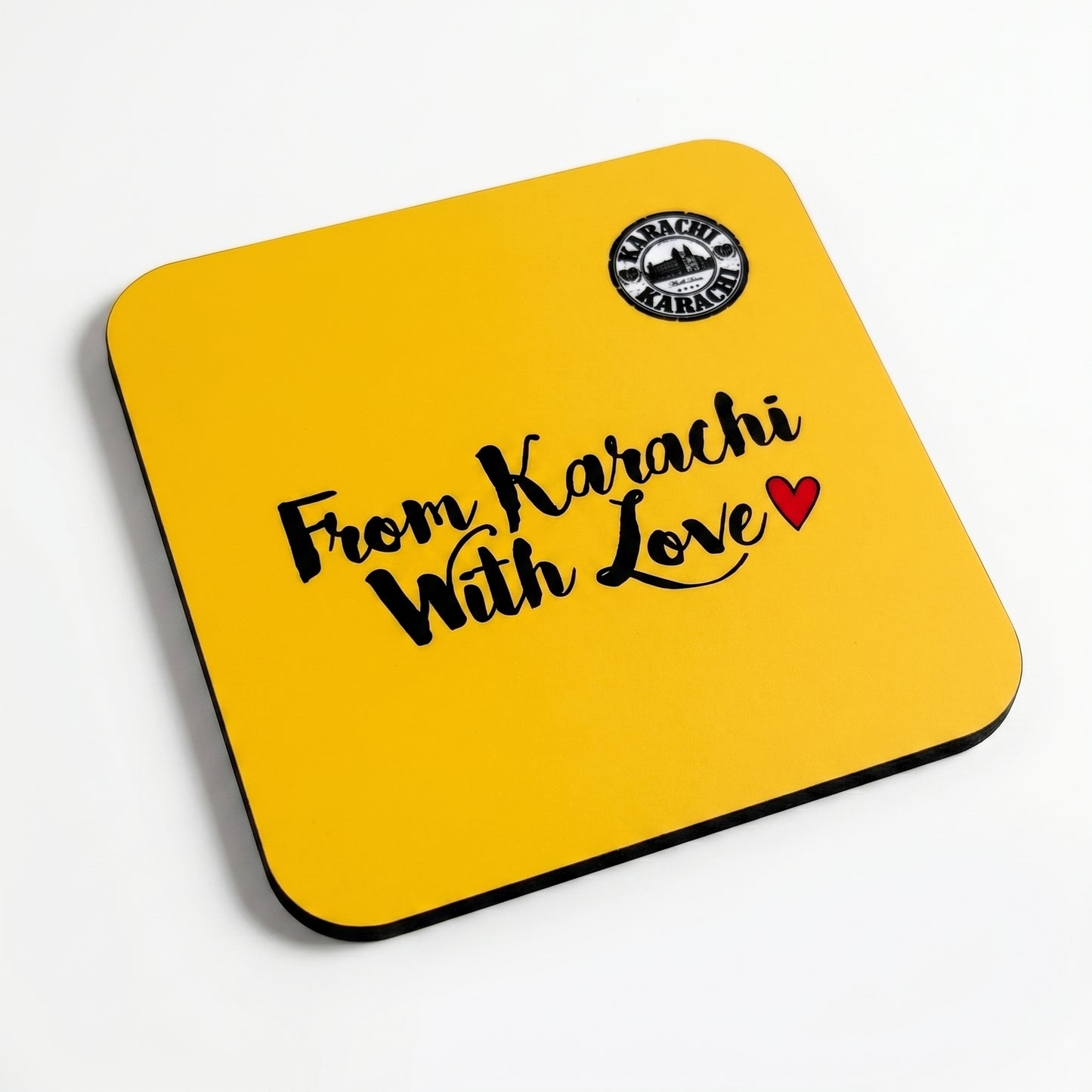 From Karachi With Love Yellow Coaster