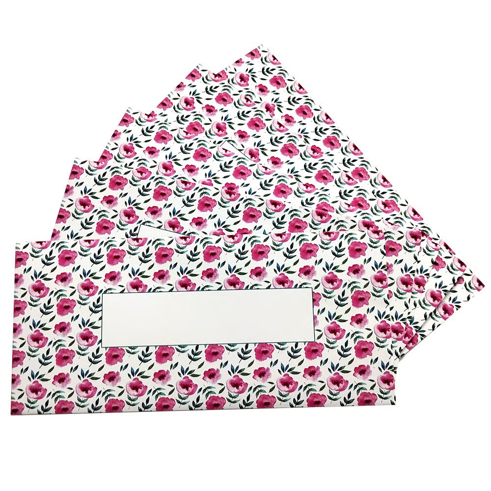 Pack of 5 Pink Flowers Envelopes