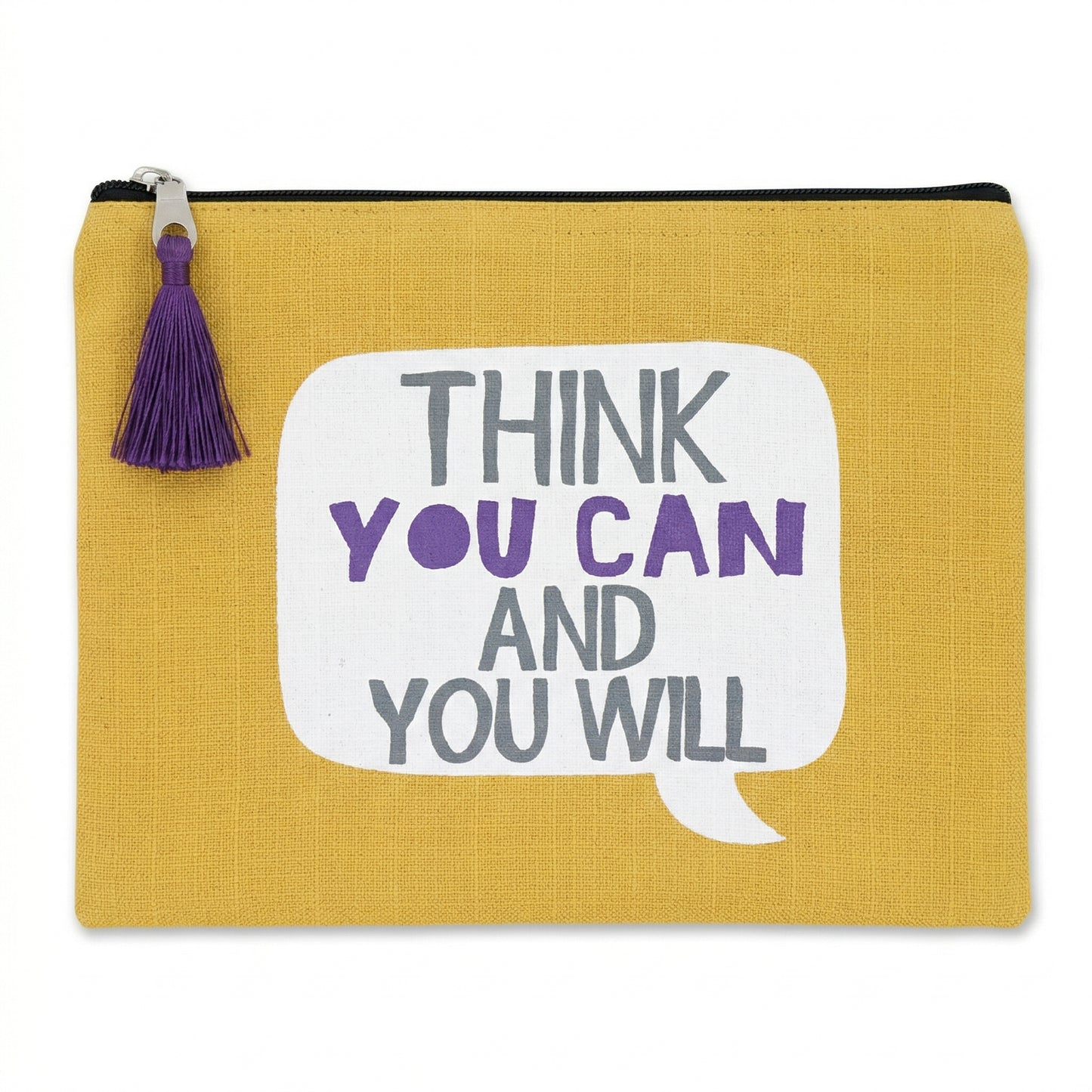Think You Can And You Will Yellow Zipper