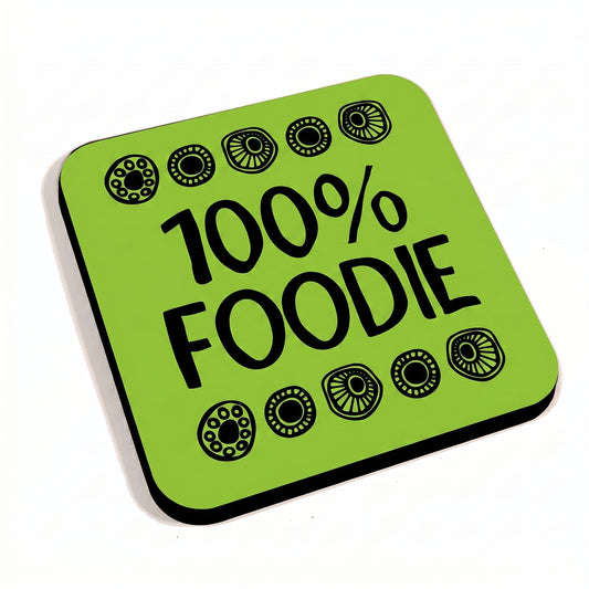 100% Foodie Green Coaster