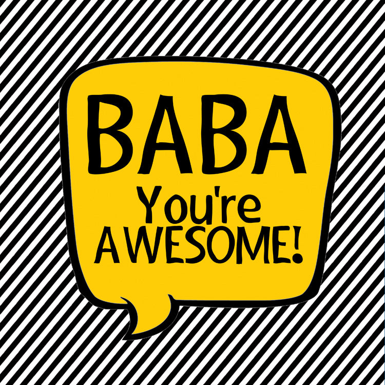 Baba You're Awesome Yellow Magnet