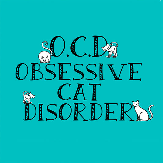 O.C.D. Obsessive Cat Disorder Teal Magnet