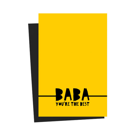 Baba You're The Best Yellow Greeting Card
