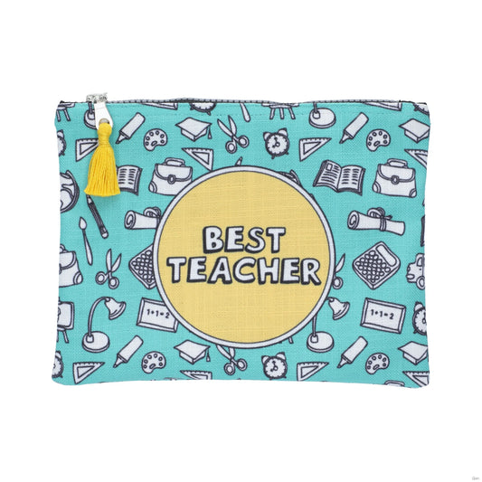 Best Teacher Zipper Bag Sea green