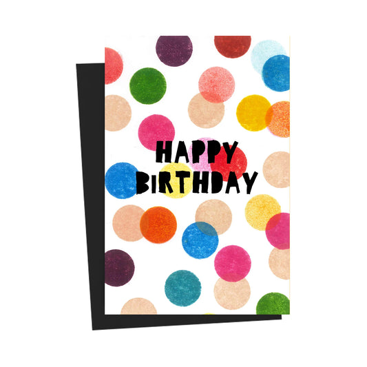 Happy Birthday Polka Dots Colorful Greeting Card