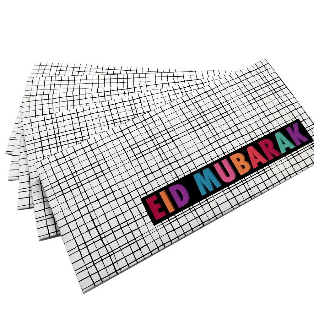 Pack of 5 Checkered Eid Mubarak Envelopes