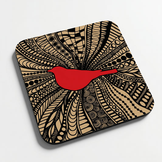 Doodle Bird Golden Coaster