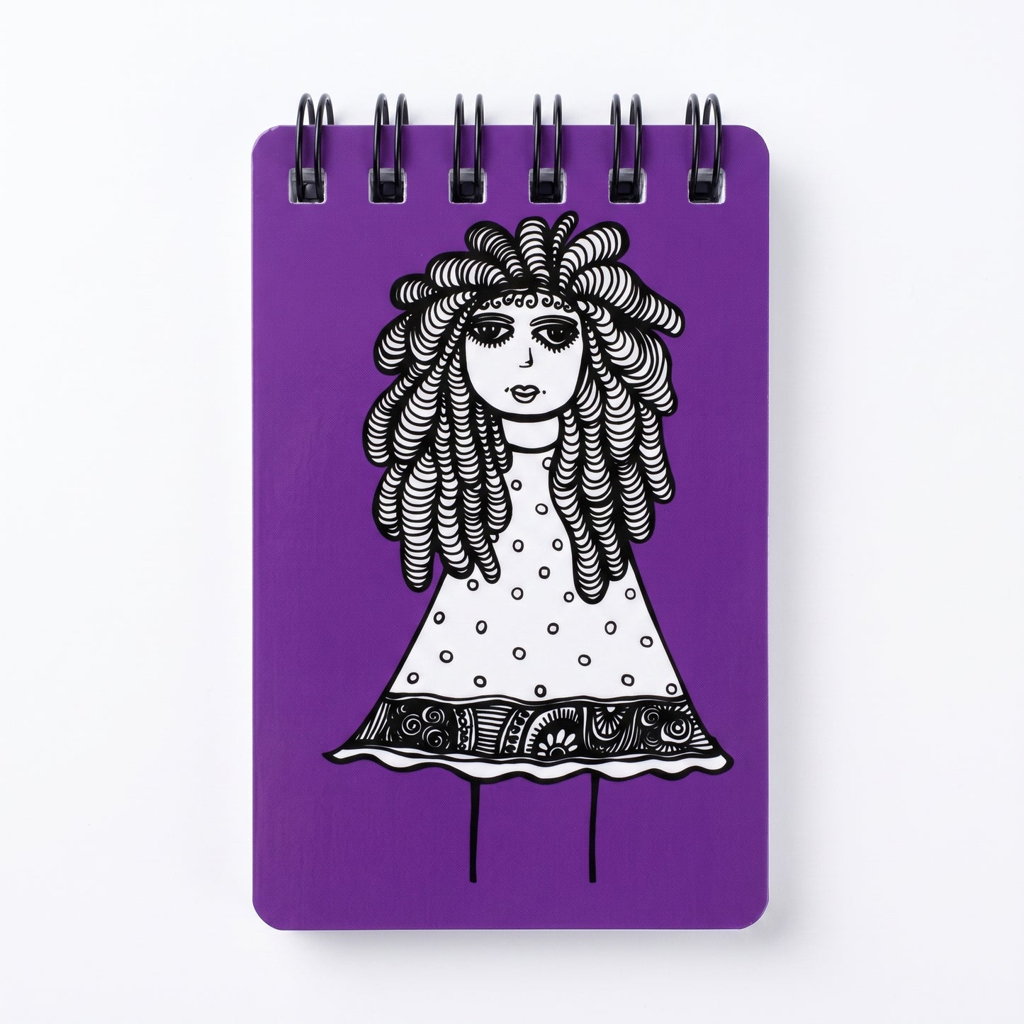Doodled Girl Purple Notepad
