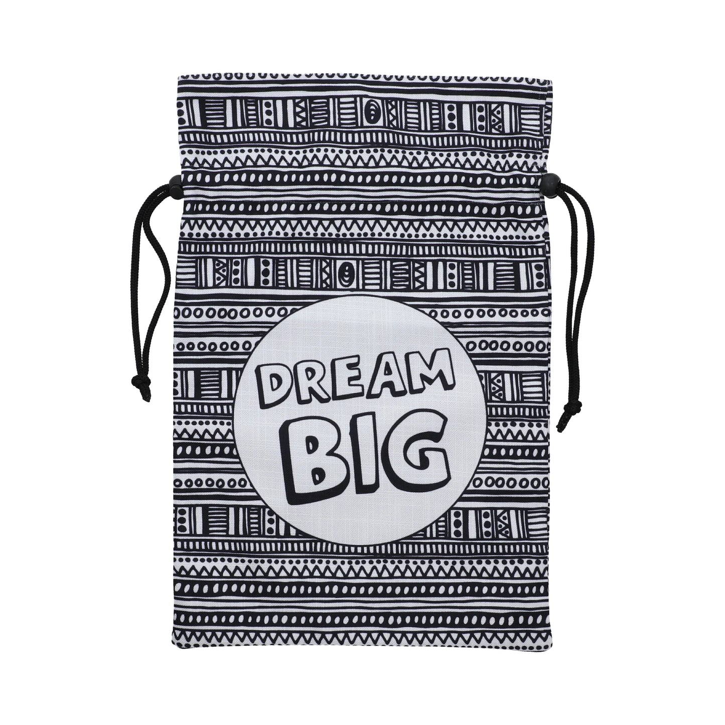 Dream Big Monochrome Drawstring Bag