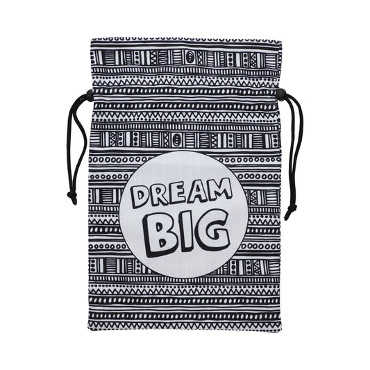 Dream Big Monochrome Drawstring Bag