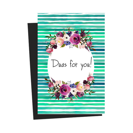 Duas For You Floral Watercolor Green Greeting Card