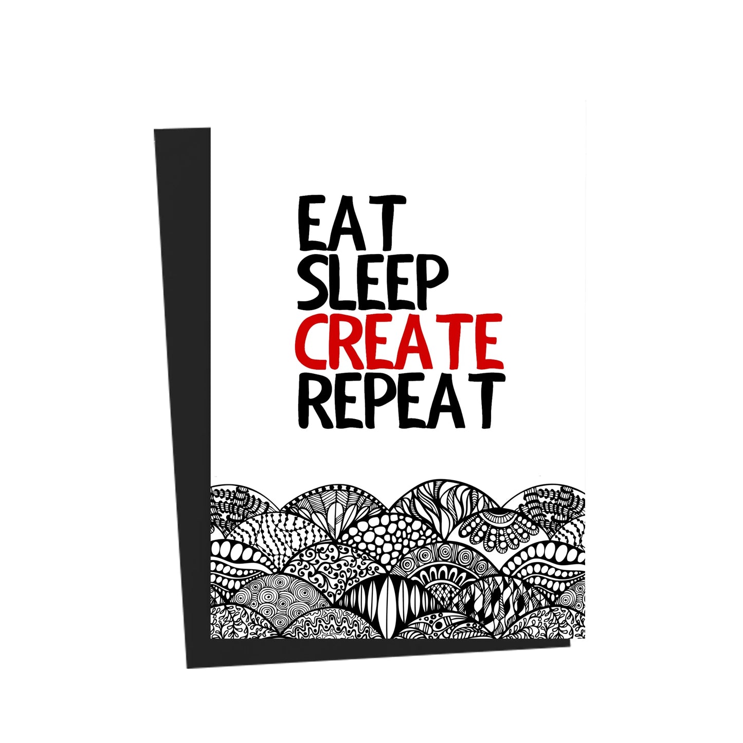 Eat Sleep Create Repeat Doodled Greeting Card