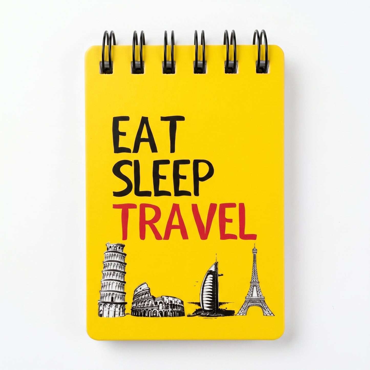 Eat Sleep Travel Yellow Notepad