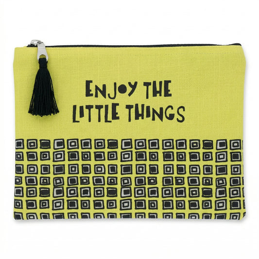 Enjoy The Little Things Yellow Zipper