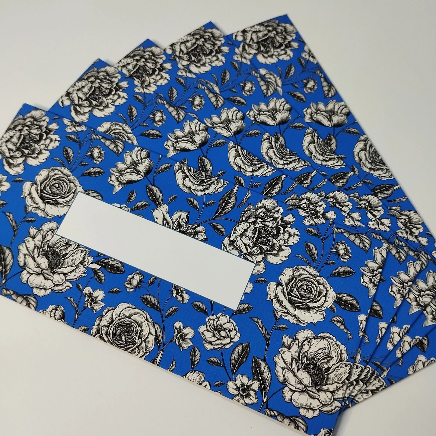 Floral blue - pack of 5 envelopes