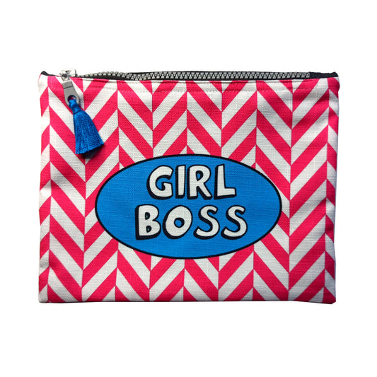 Girl Boss Blue with Pink Zig Zag Zipper