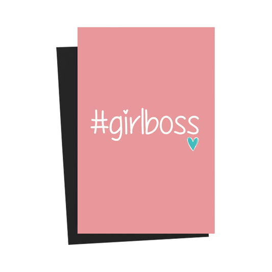 #girlboss Pink Greeting Card