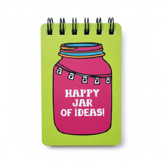 Happy Jar Of Ideas Green Notepad