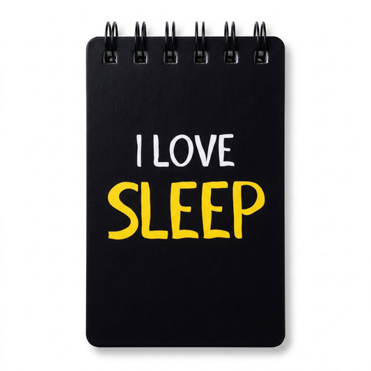 I Love Sleep Black Notepad
