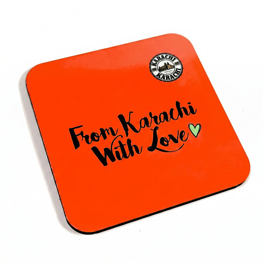 From Karachi With Love Orange Coaster