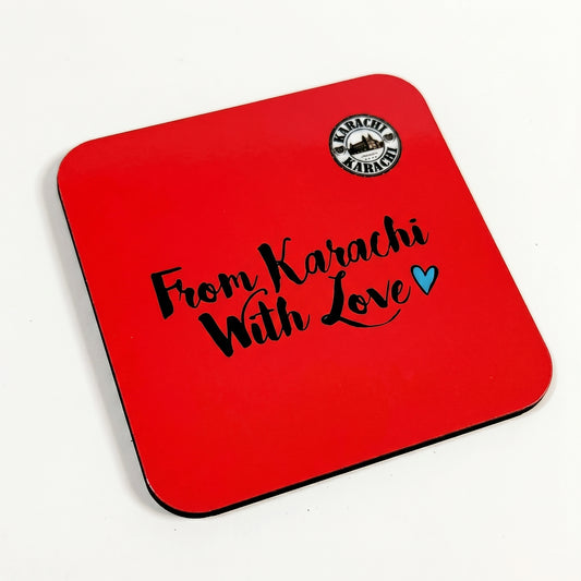 From Karachi With Love Red Coaster
