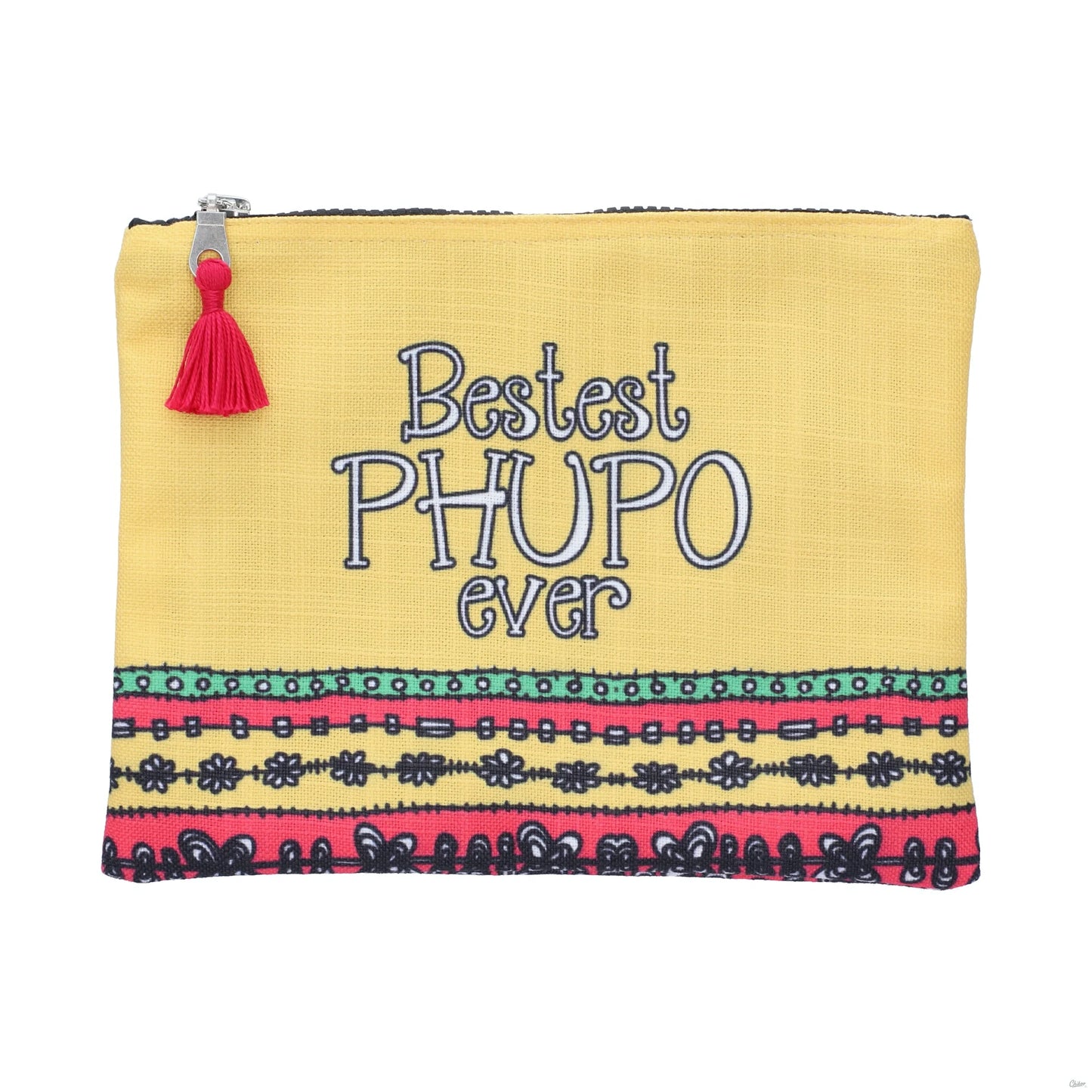 Best Phupo Ever Zipper Bag yellow