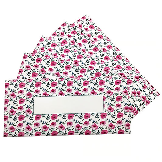Pack of 5 Pink Flowers Envelopes