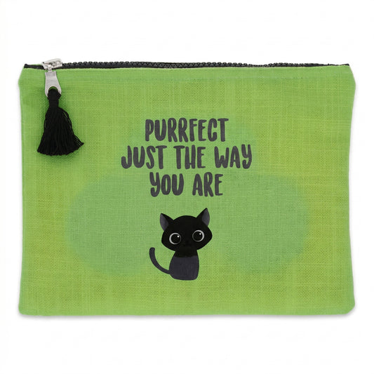Purrfect Just The Way You Are Green Zipper