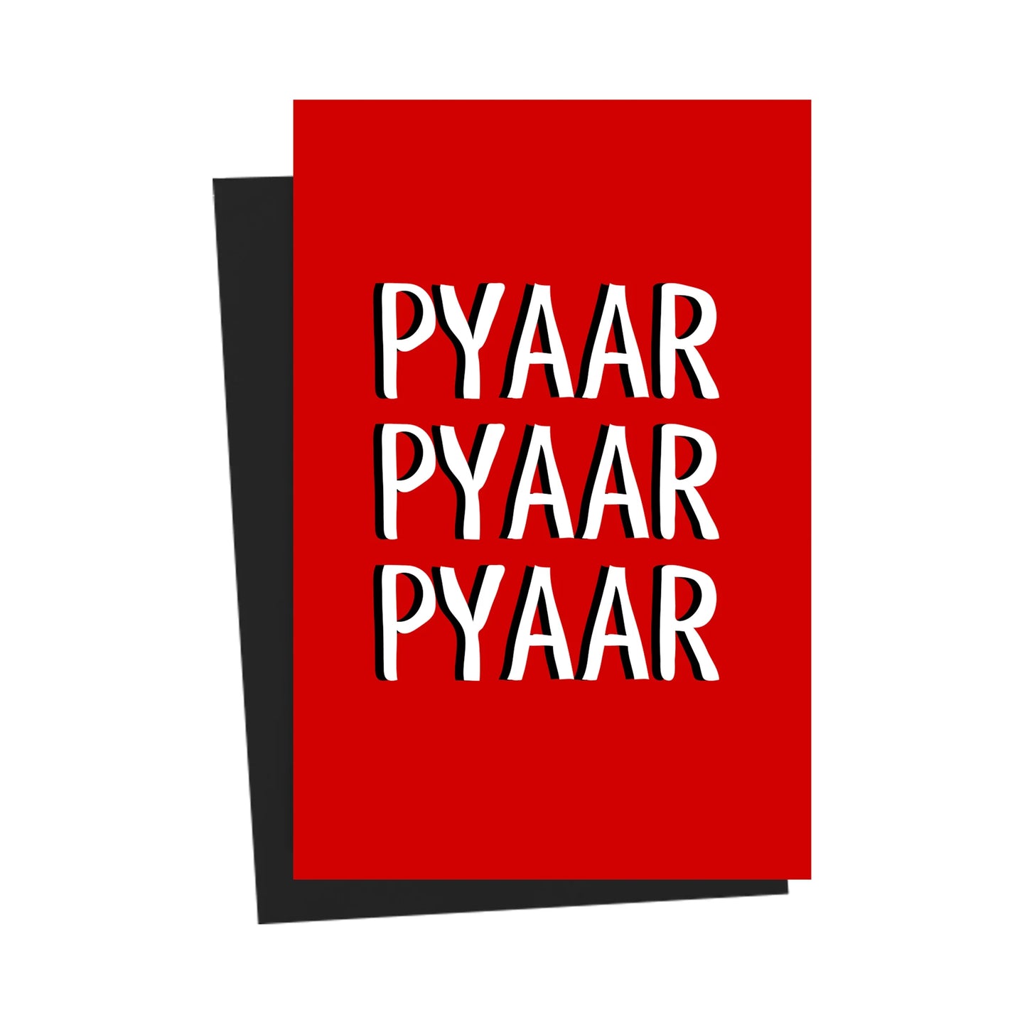 Pyaar Pyaar Pyaar Red Greeting Card