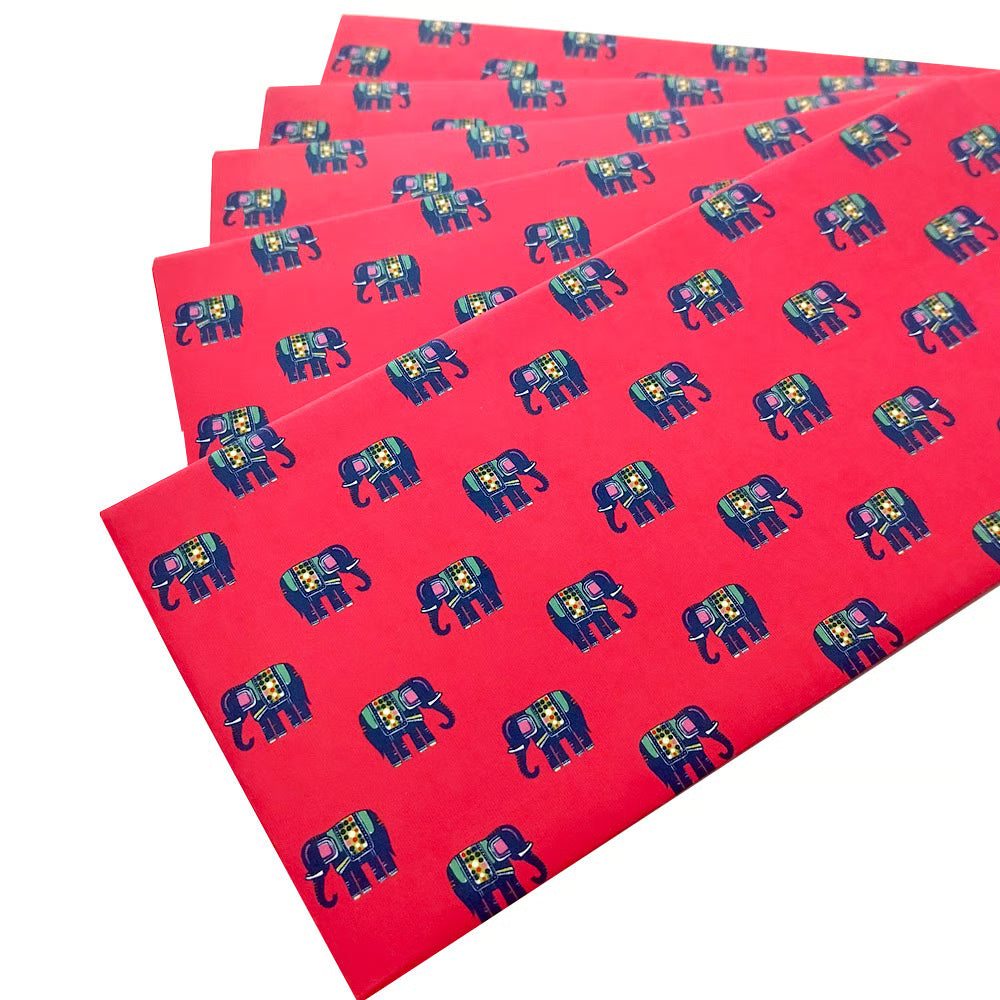 Pack of 5 Red Elephants Envelopes