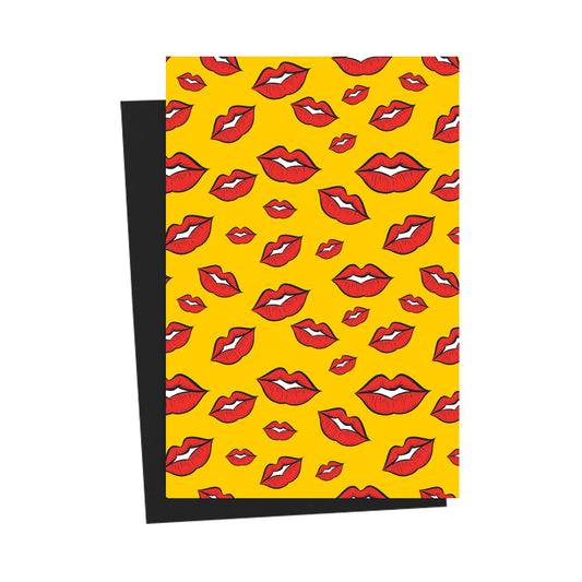 Red Lips Yellow Greeting Card