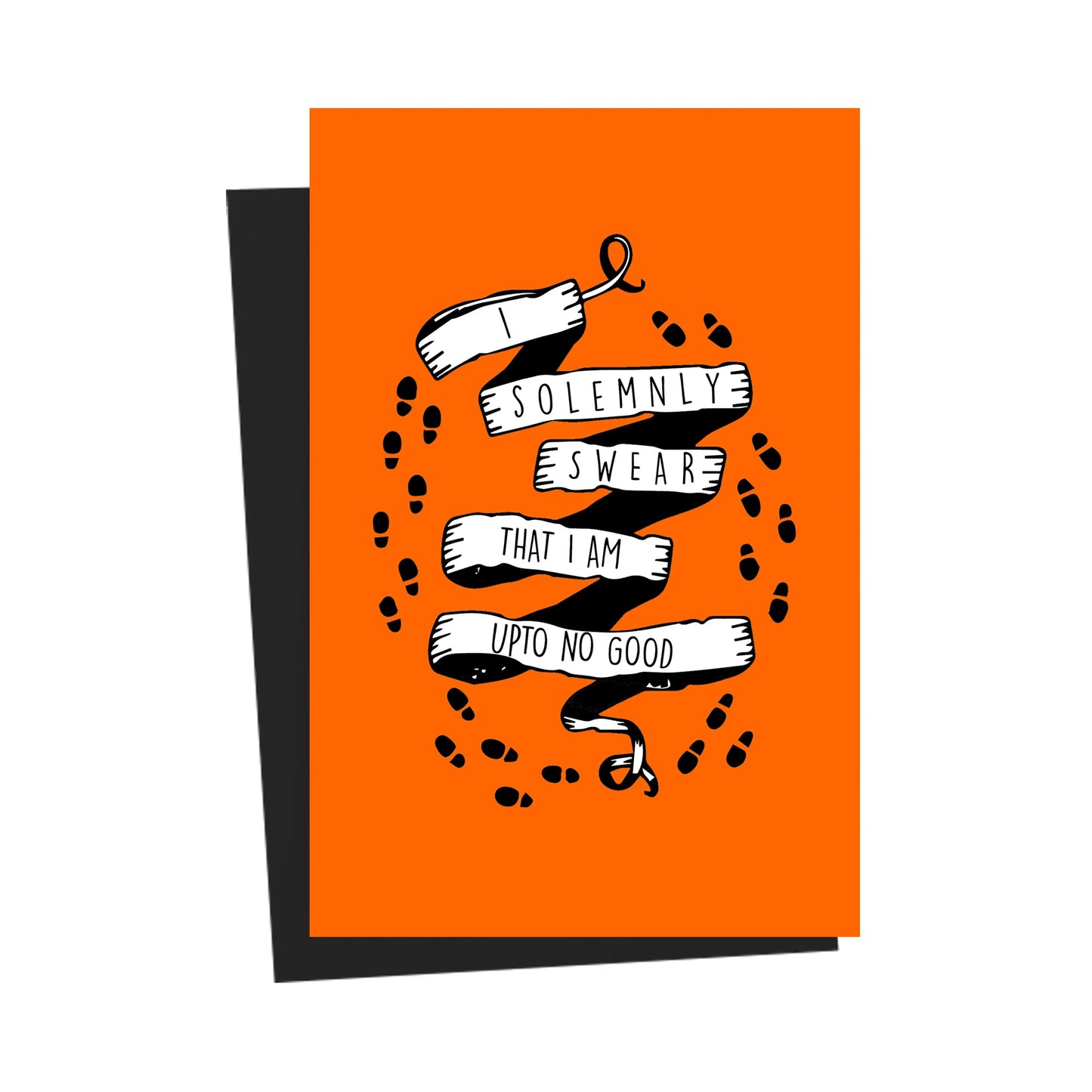 I Solemnly Swear That I Am Upto No Good Orange Greeting Card
