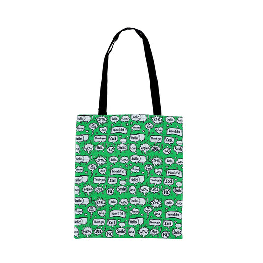 Trendy Speech Bubble Green Totebag