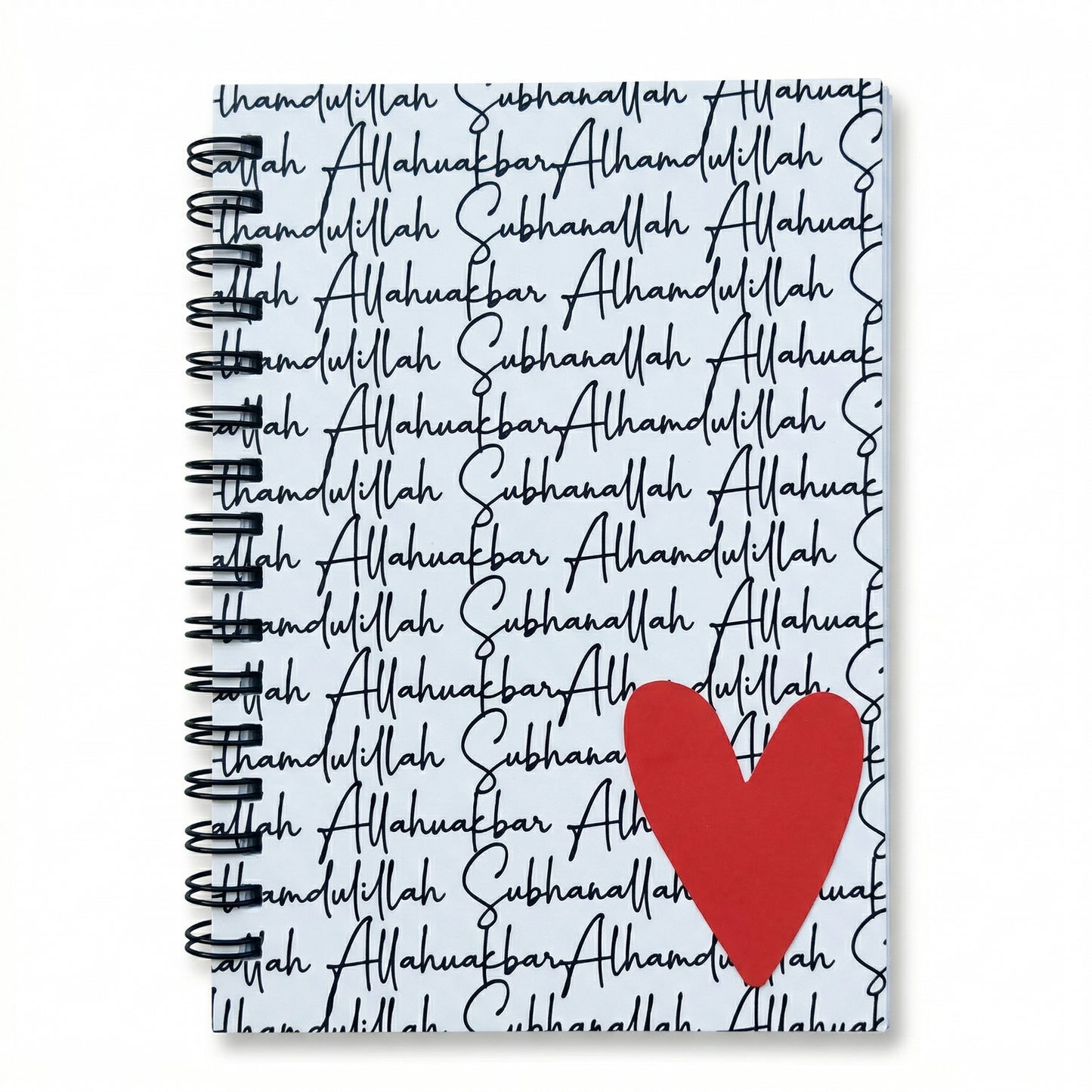 SubhanAllah Red Heart Notebook