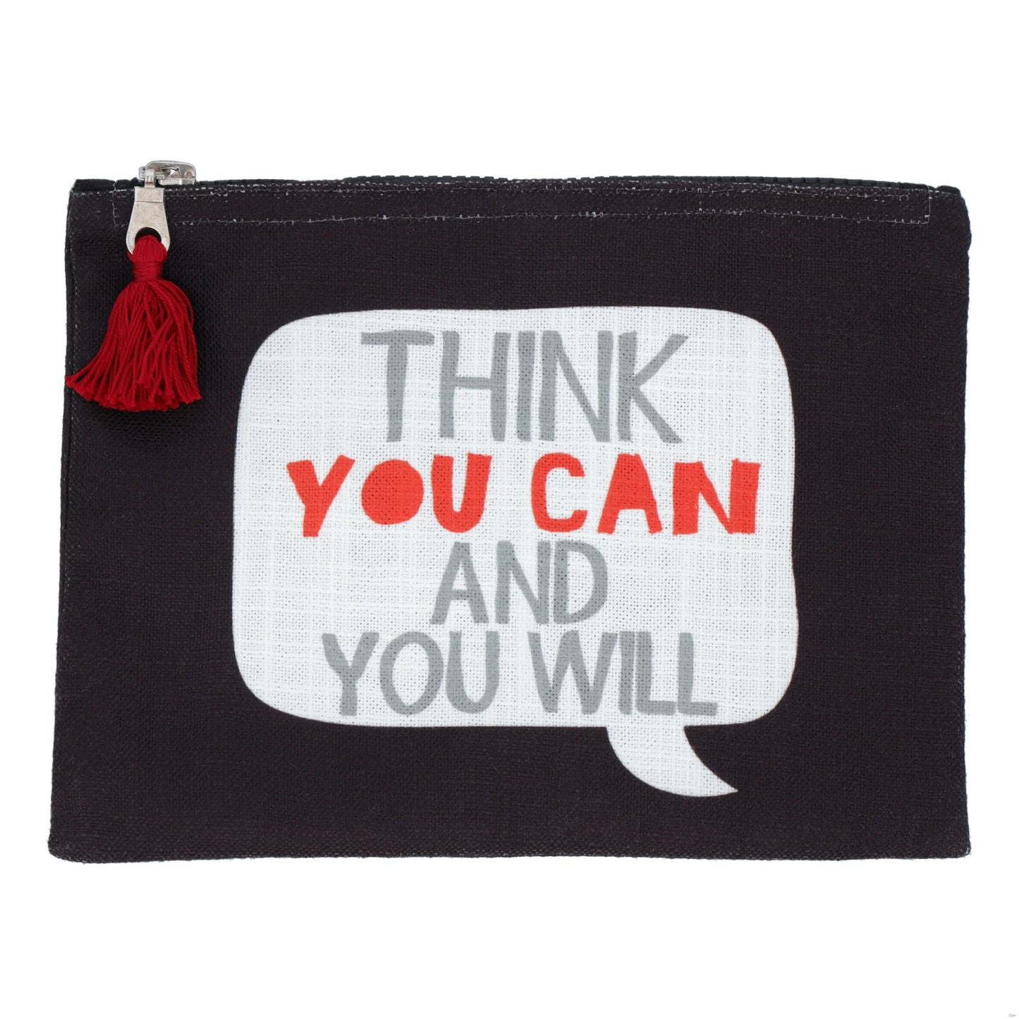 Think You Can and You Will Black Zipper