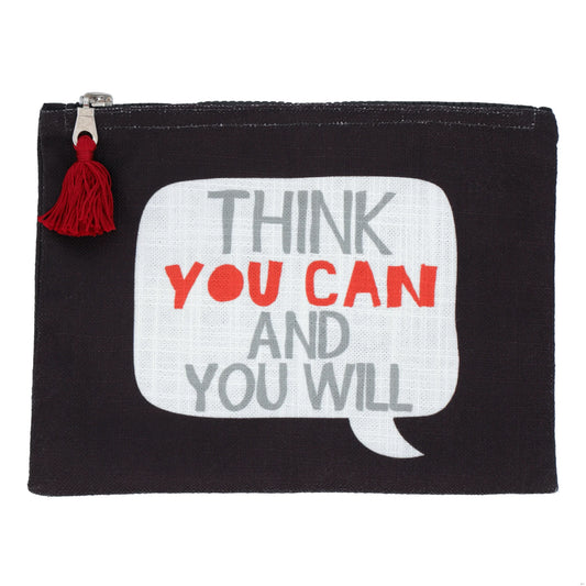 Think You Can and You Will Black Zipper