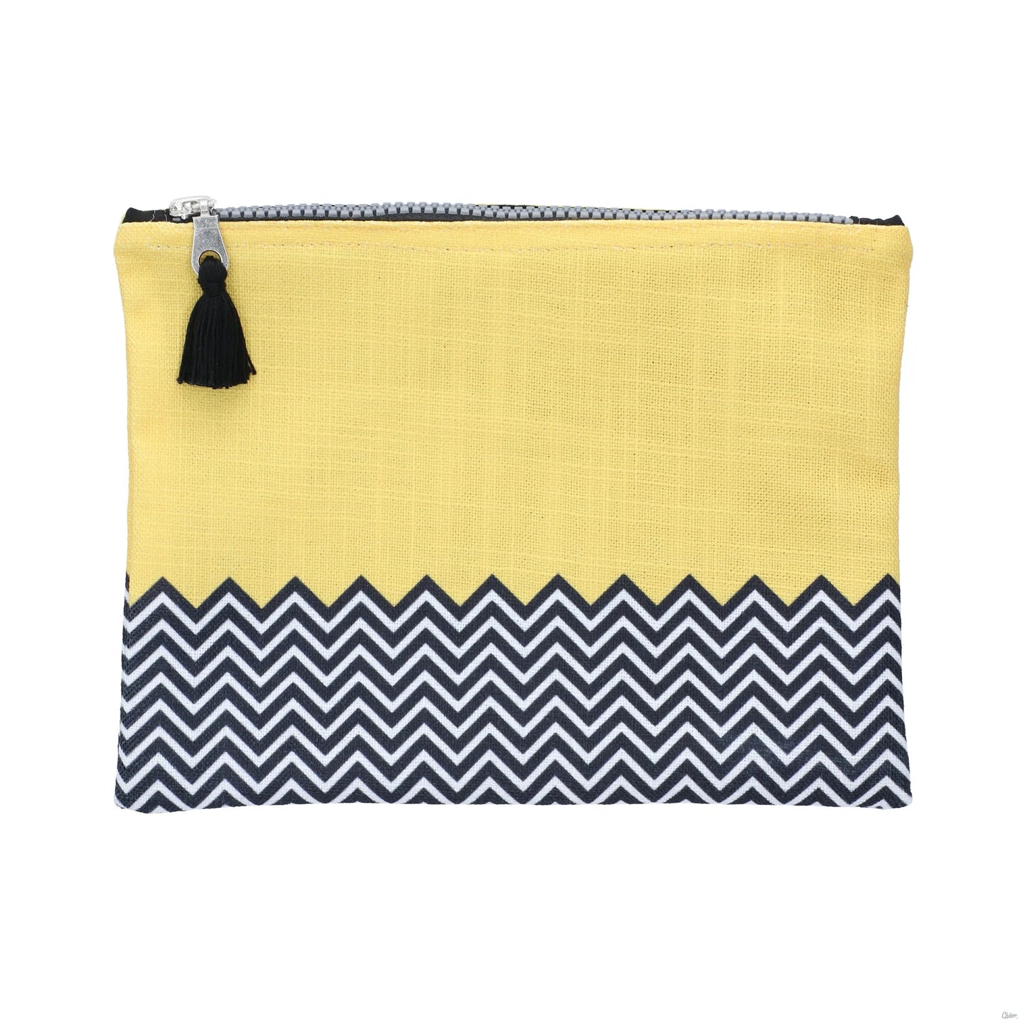 Chevron Zipper Bag Yellow