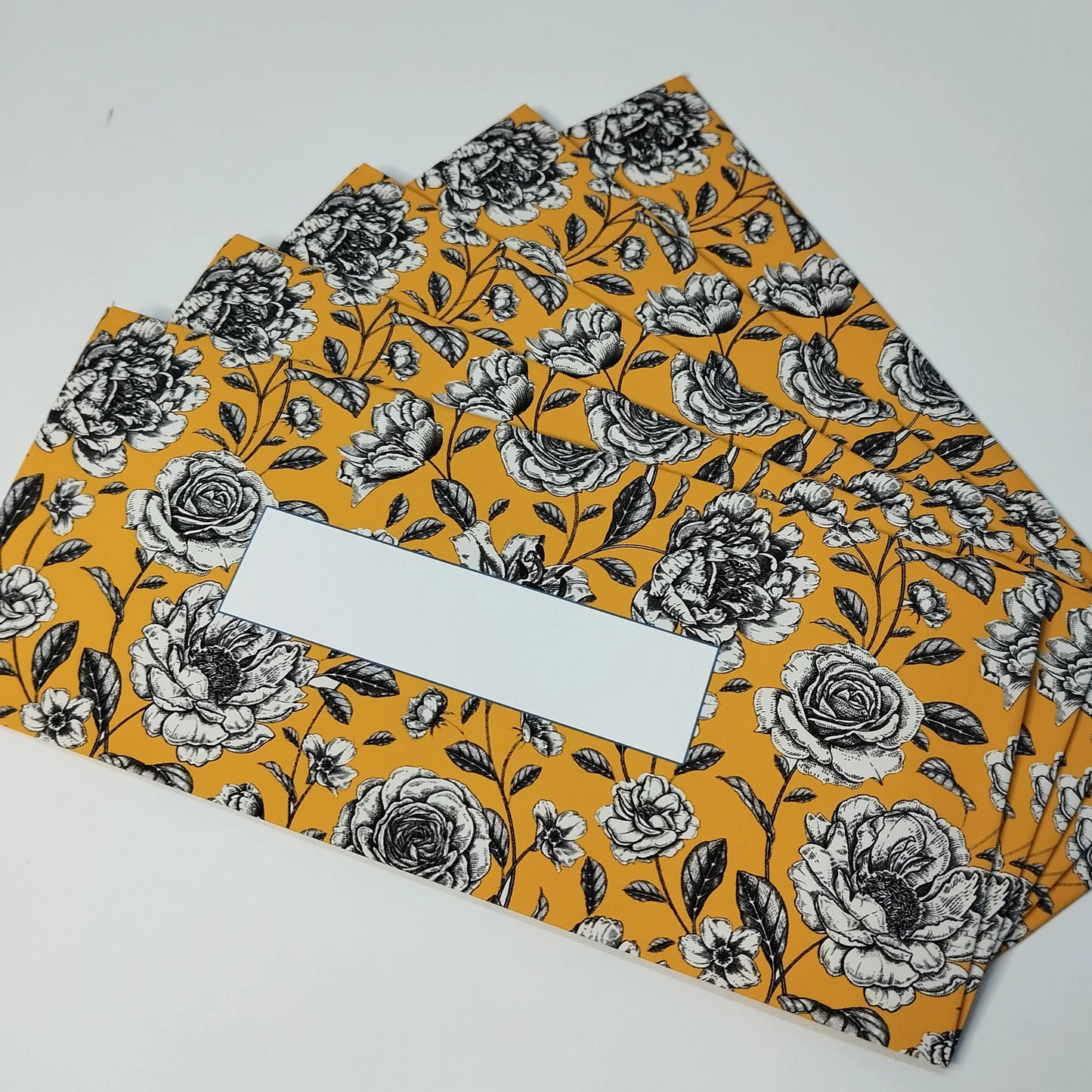 Floral yellow - pack of 5 envelopes