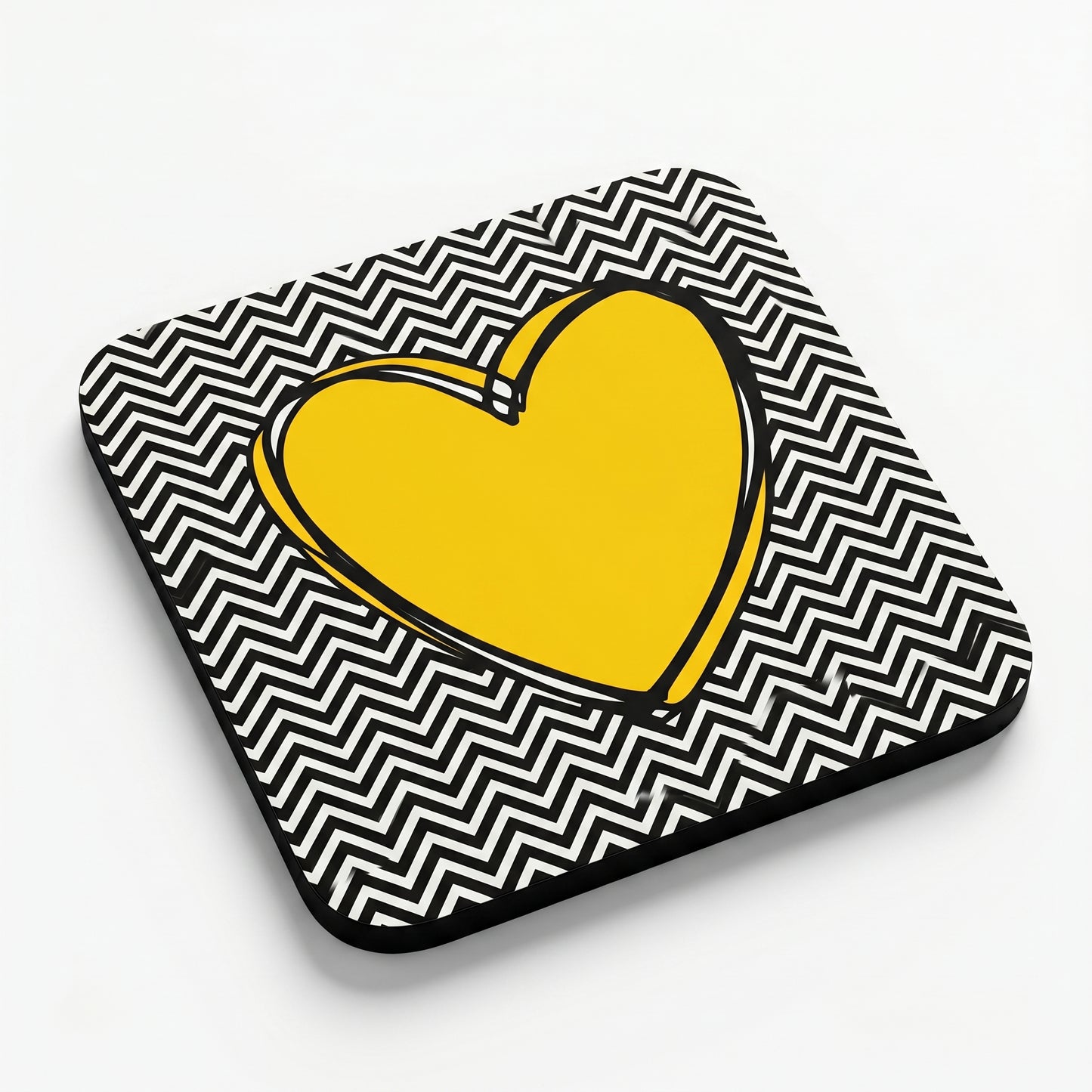 Yellow Heart Coaster