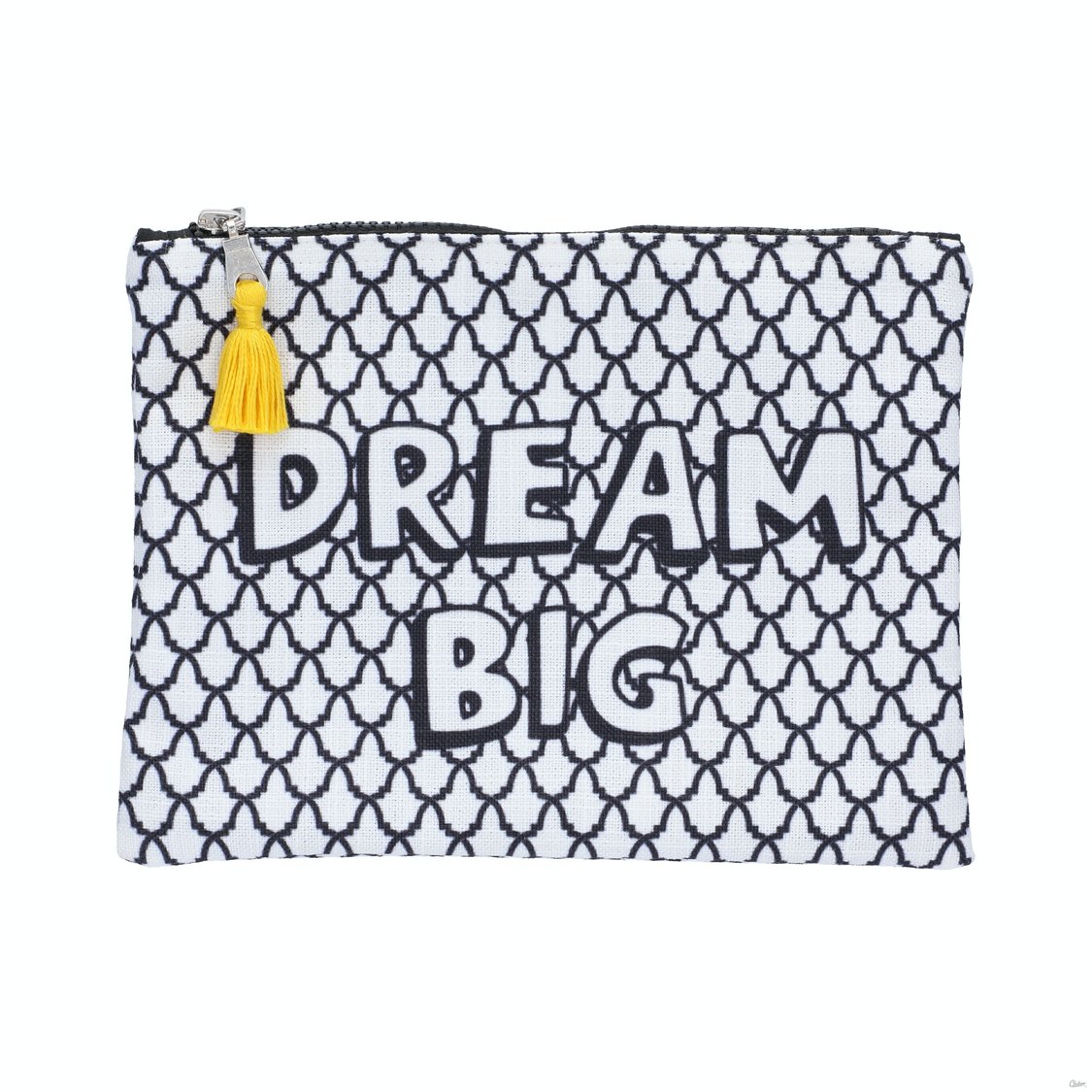 Dream Big Zipper Bag White and Black