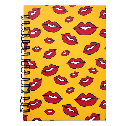 Red Lips Yellow Notebook
