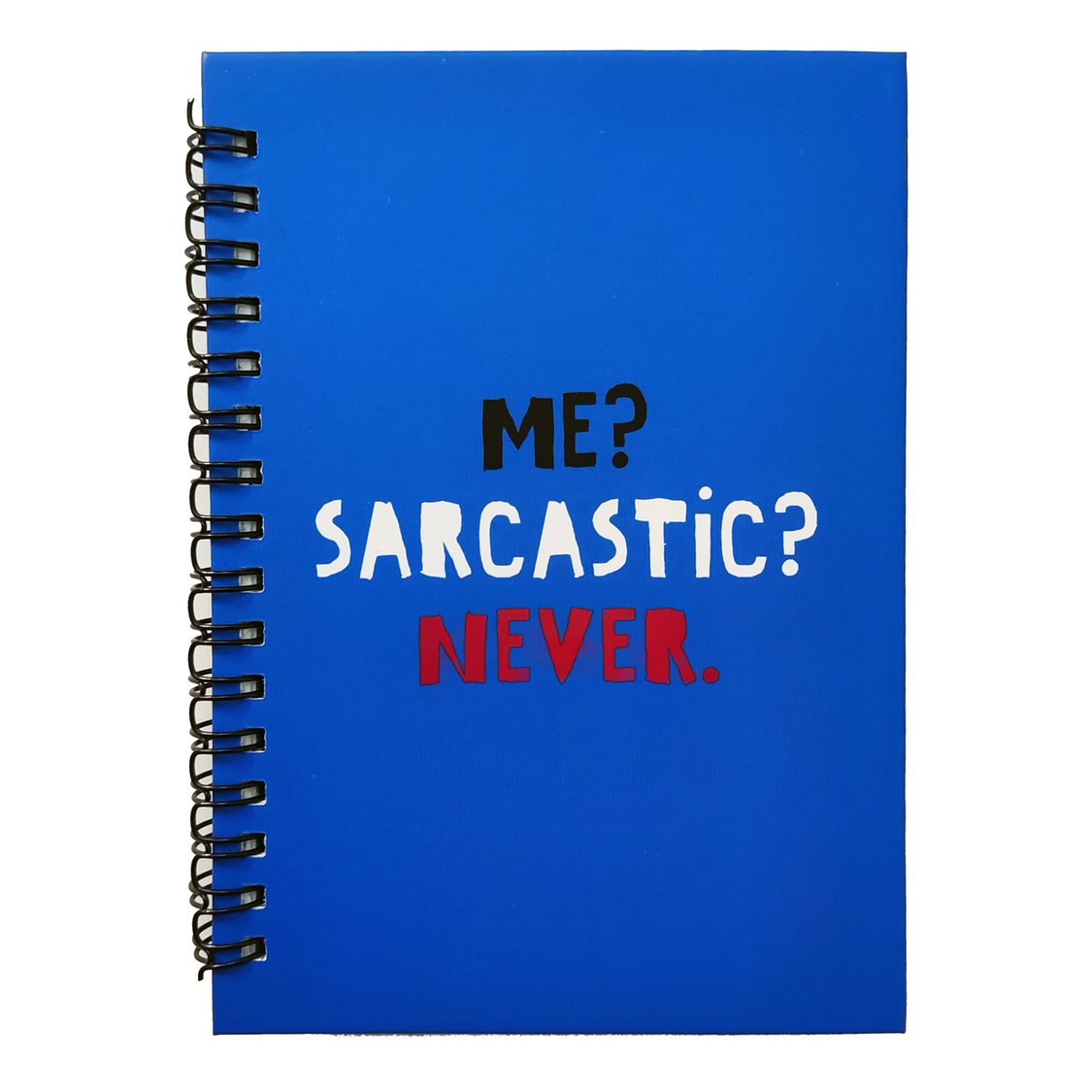 Me? Sarcastic? Never. Blue Notebook