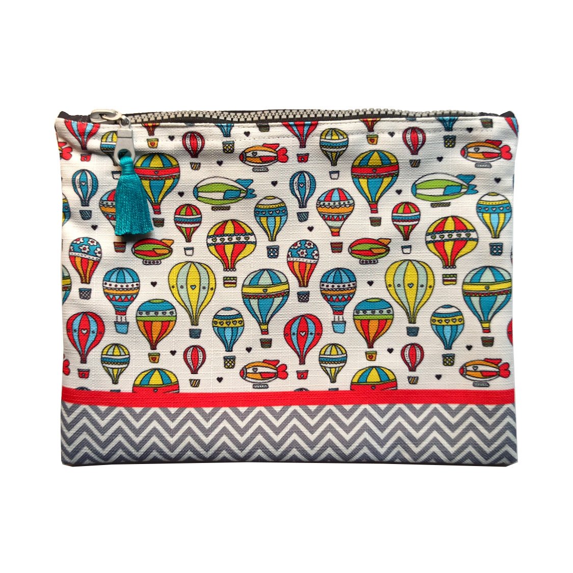 Hot Air Balloons Multicolored Zipper
