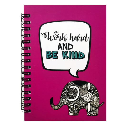Work Hard And Be Kind Purple Notebook